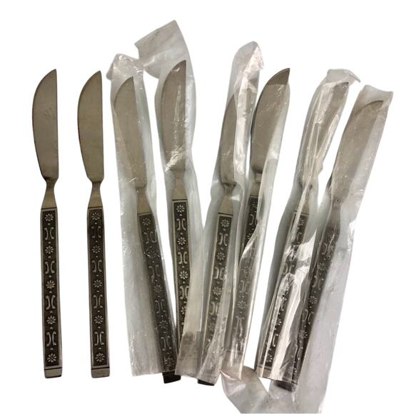 NWOT  Stainless Butter Knife Flatware Ameris Pattern Set of 8 - Picture 10 of 16